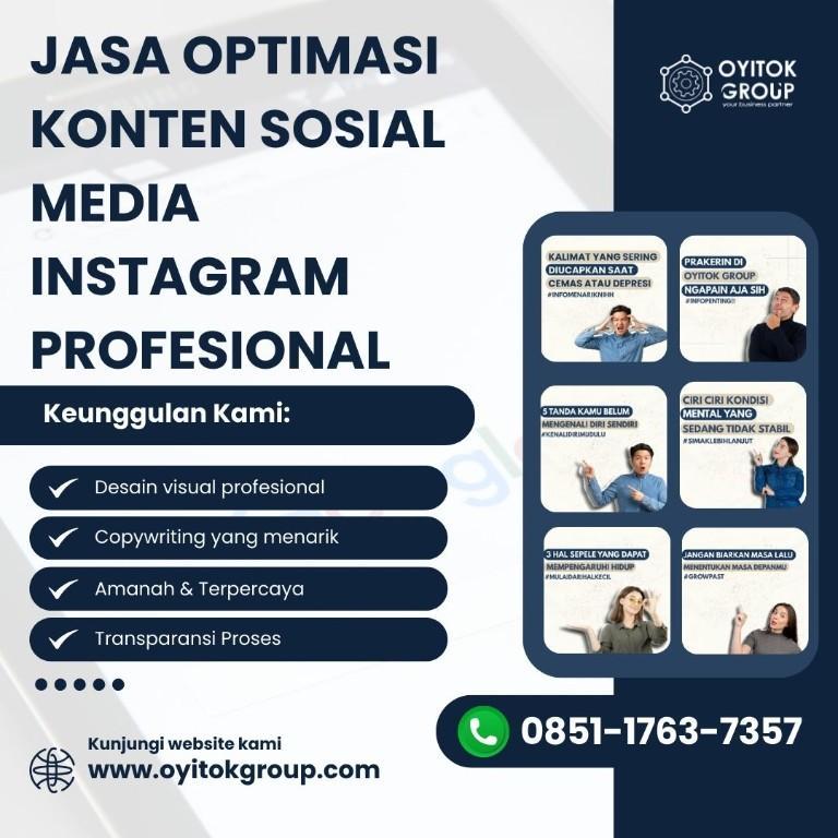 JASA OPTIMASI KONTEN SOSIAL MEDIA INSTAGRAM PROFESIONAL in Indonesia - Image 1