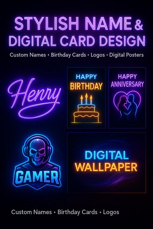 Custom Stylish Name & Digital Card Maker in Pakistan - Image 1