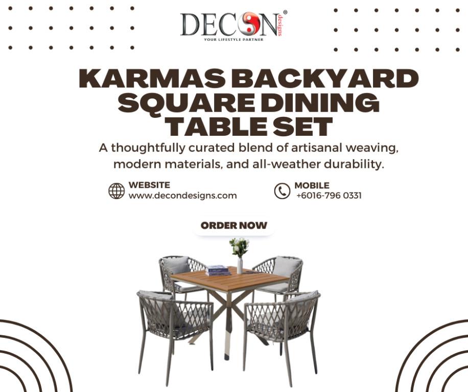 Karmas Backyard Square Dining Table Set by decondesigns in Malaysia - Image 1