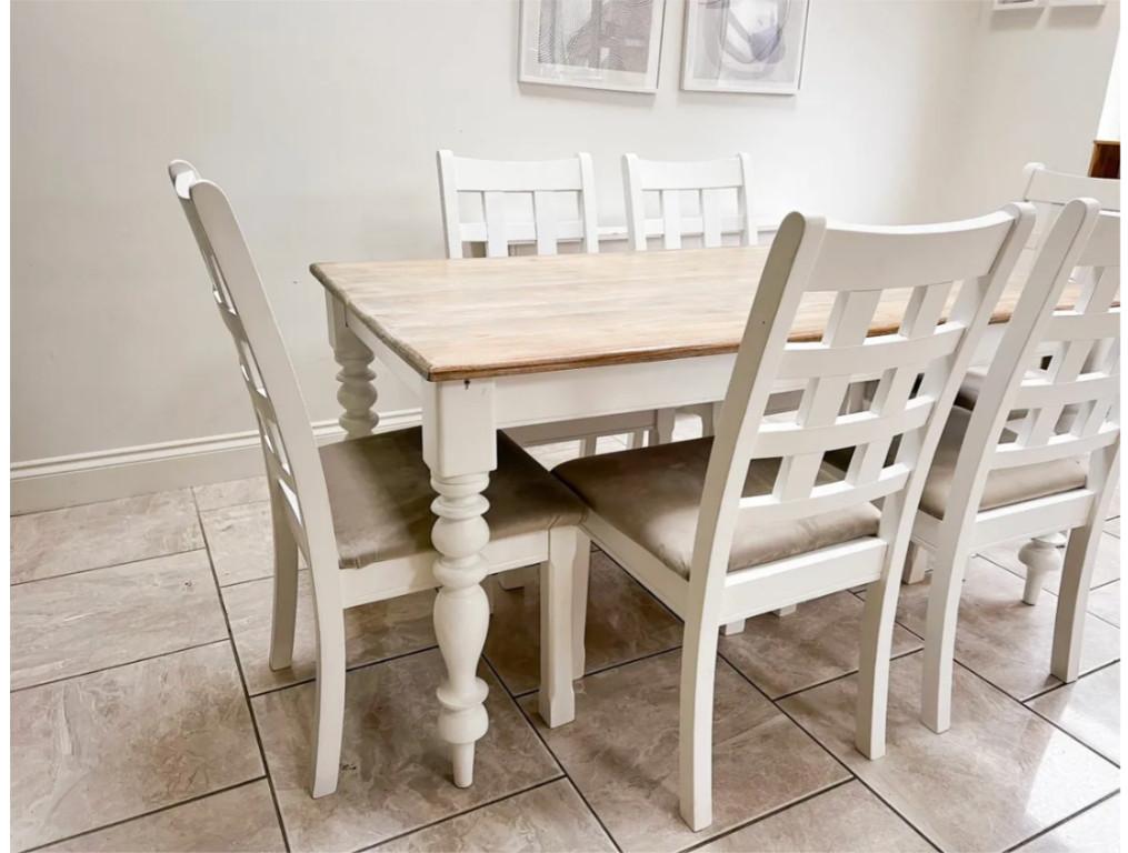 Used solid wood dining table with 6 matching chairs in Limerick - Image 6