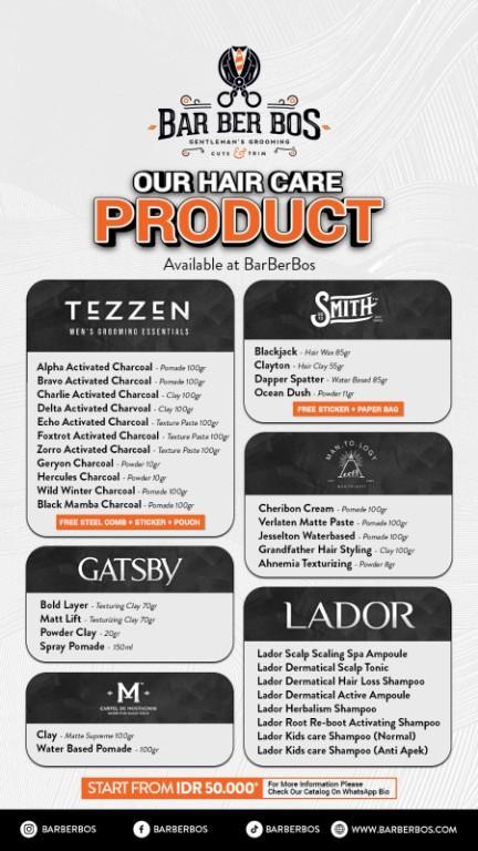 PRODUK HAIRSTYLING READY DI BARBERBOS RAMDAN in Indonesia - Image 1