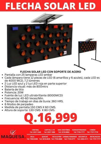 FLECHA SOLAR LED PROFESIONAL en Guatemala - Imagen 1