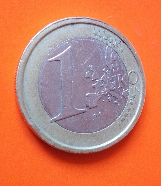 ITALY LEONARDO DA VINCI 2002 R 1 EURO ERROR MONEDA en Guatemala - Imagen 3