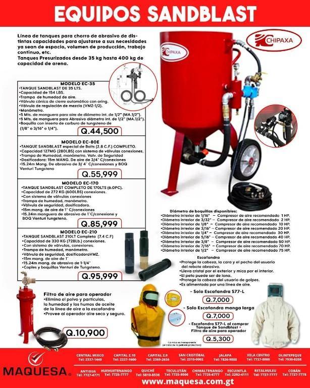 EQUIPOS SANDBLAST CHIPAXA en Guatemala - Imagen 1