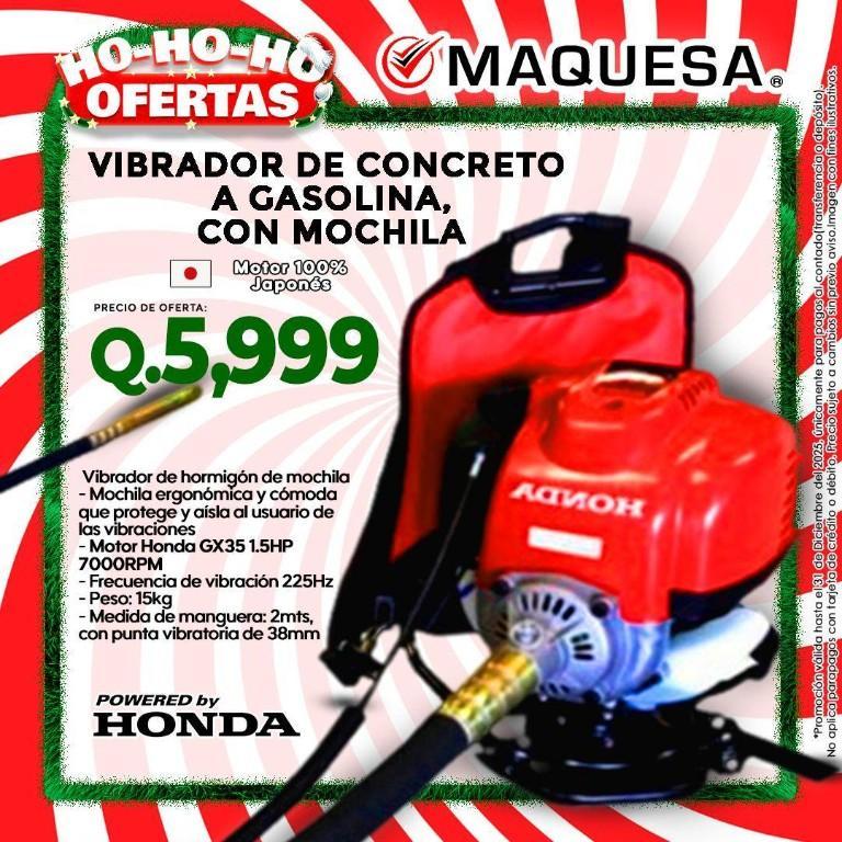 OFERTAS MAQUESA VIBRADOR DE CONCRETO A GASOLINA CON MOCHILA DC en Guatemala - Imagen 1