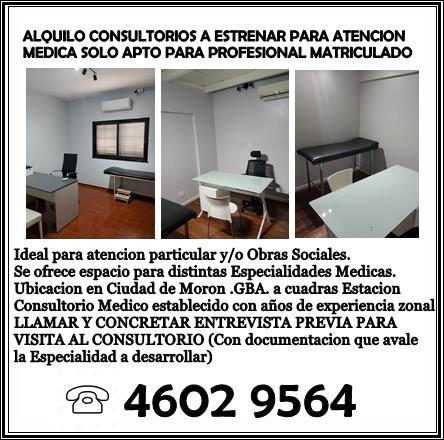 ALQUILO CONSULTORIOS MEDICOS - APTO PROFESIONALES MATRICULADOS en Ciudad Celina - Imagen 1