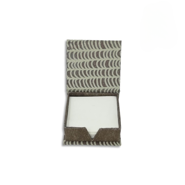 Linen Notepad Box – Elegant Handmade Paper Stationery in India - Image 1