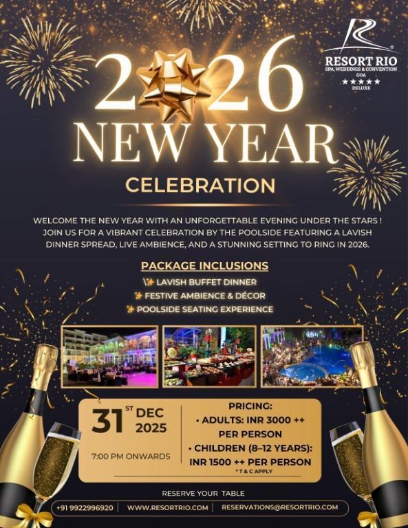 New Year Poolside Celebration at Resort Rio Goa in Arpora - Image 1