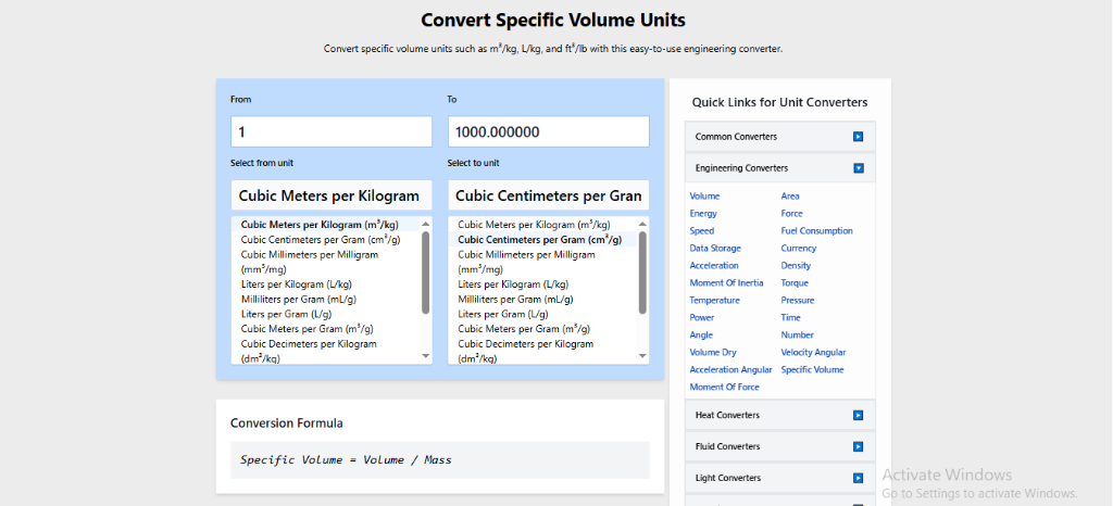 Convert Specific Volume Units Online – Simple & Reliable Convert in India - Image 1