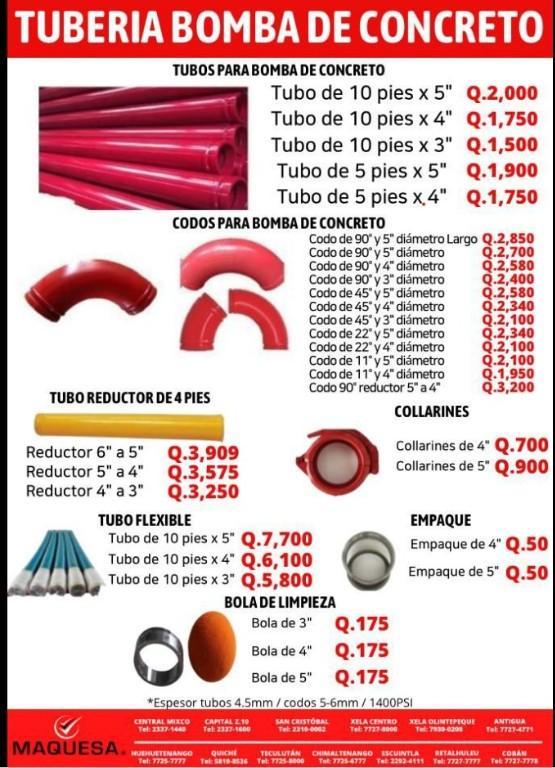 TUBERÍA PARA BOMBA DE CONCRETO en Retalhuleu - Imagen 1