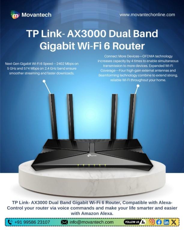 TP Link - AX3000 Dual Band Gigabit Wi-Fi 6 Router in Bavdhan - Image 1