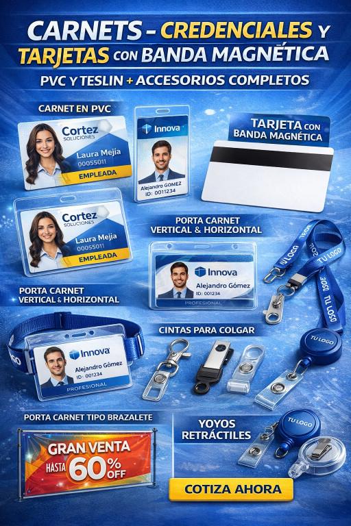 CARNETS, CREDENCIALES Y TARJETAS CON BANDA MAGNÉTICA en La Estrella - Imagen 1
