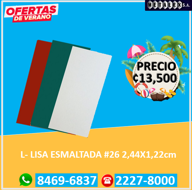 l-lisa esmaltada 26 244x122cm ¢13.500 en San Pablo - Imagen 1
