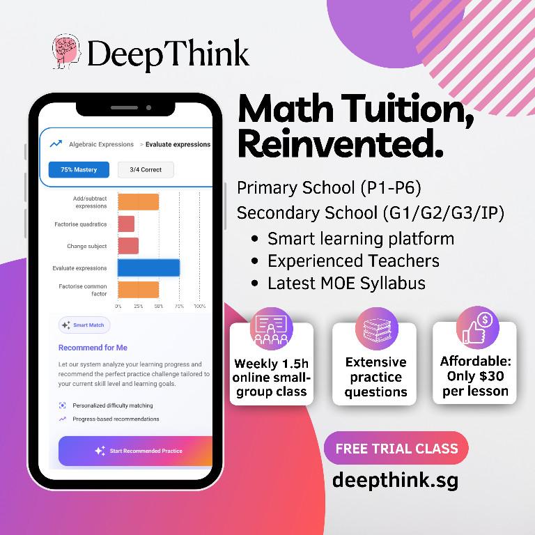 Online Math Tuition, Personalised learning with tech platform in Serangoon - Image 1