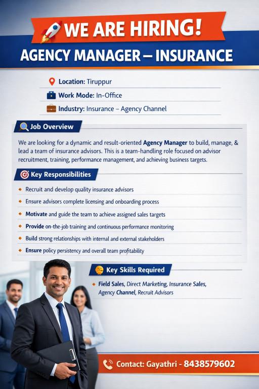 Agency Manager . in Tiruppūr - Image 1