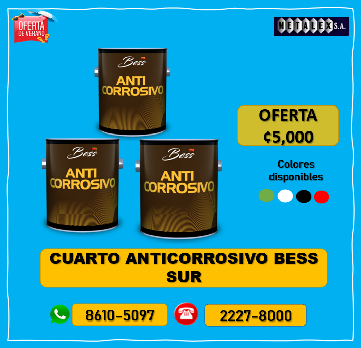 CUARTO ANTICORROSIVO BESS SUR ¢5000 en Costa Rica - Imagen 1