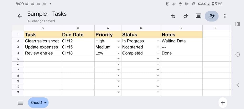 Spreadsheet Cleanup & Simple Trackers (Google Sheets/Excel) in Pittsburgh - Image 1
