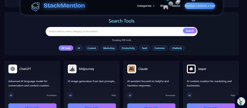List AI tools & startups on StackMention in Palāni - Image 1