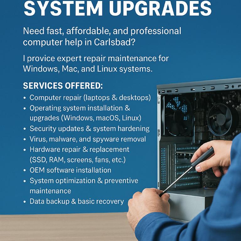 Reliable Computer Repair & System Upgrades in Carlsbad in Oceanside - Image 1