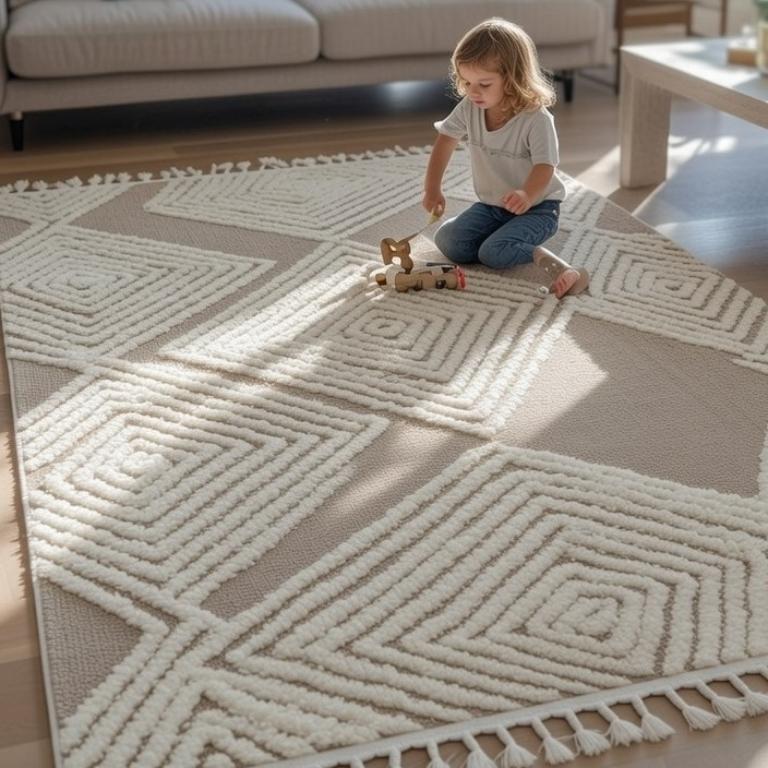 Modern Grey & White Diamond Pattern Area Rug (160x230) – Istanbu in Pretoria - Image 3