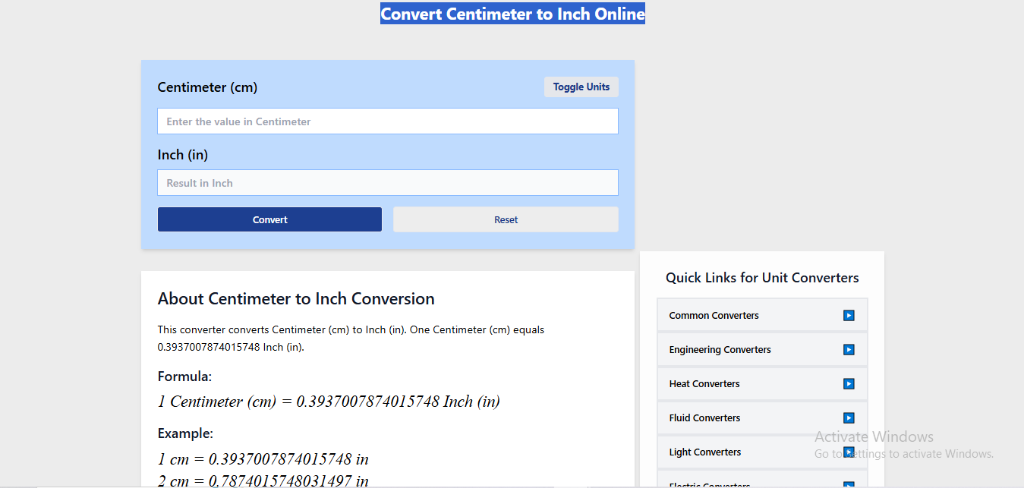 CM to Convert Inch – Easy Online Converter in India - Image 1