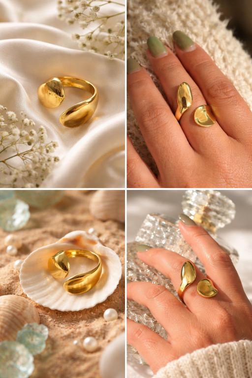 Gold Finish Adjustable Ring for Daily Wear in Greater Noida - Image 4