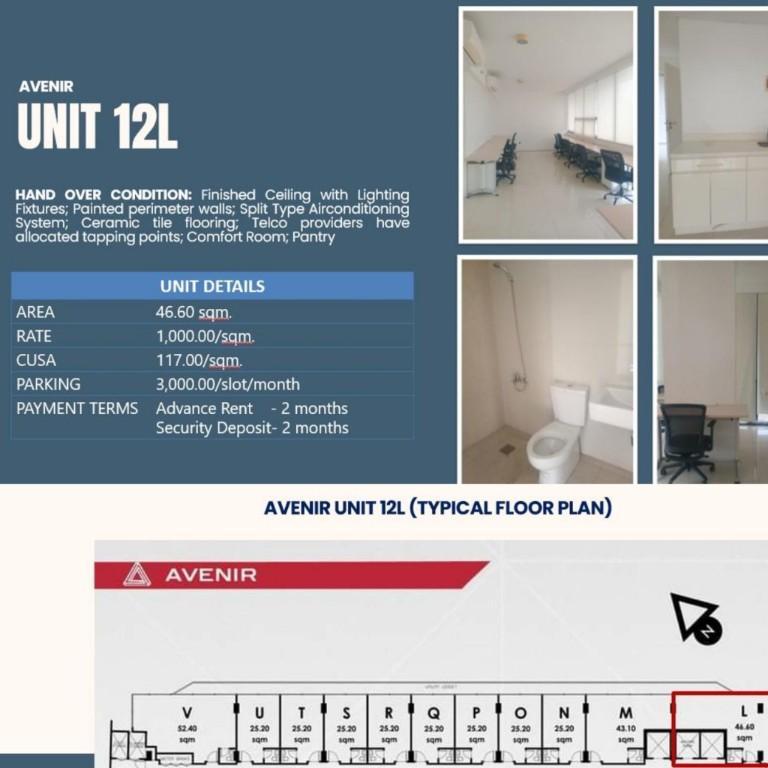 OFFICE SPACE FOR RENT IN CEBU CITY AVENIR UNIT 12L HAND OVER C in Philippines - Image 1