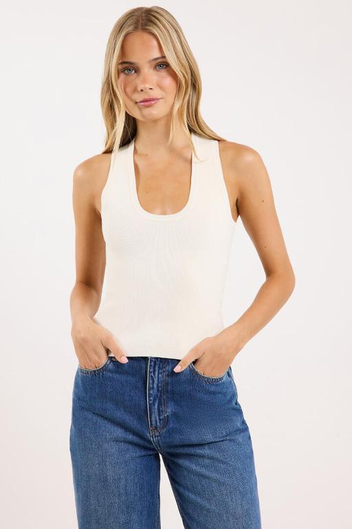 Ode Raleigh Ribbed Knit Tank Milk in Lower Hutt - Image 1