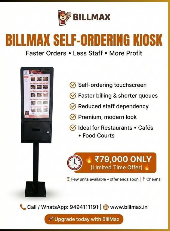 BillMax self ordering kiosk in Madhavaram - Image 1