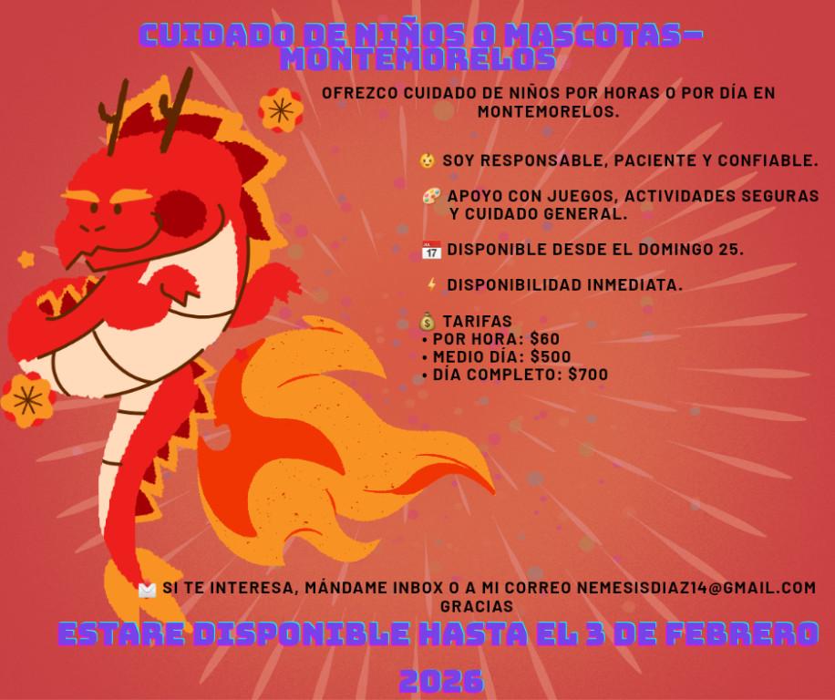 CUIDADO DE NIÑOS O MASCOTAS – MONTEMORELOS en Montemorelos - Imagen 1