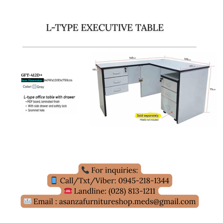 NEW PRODUCTS! L-TYPE EXECUTIVE OFFICE TABLE in Philippines - Image 3
