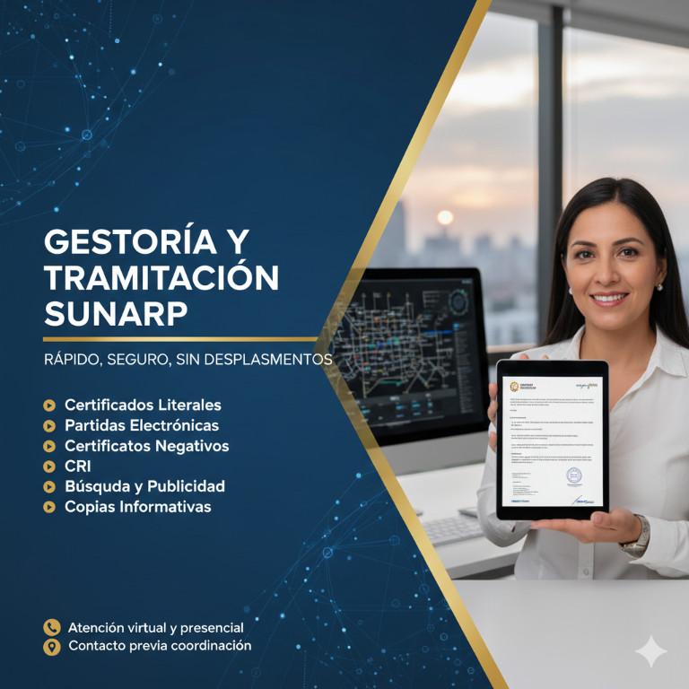 SERVICIO TRÁMITES SUNARP – CERTIFICADOS Y PARTIDAS ELECTRÓNICAS en Lima - Imagen 1