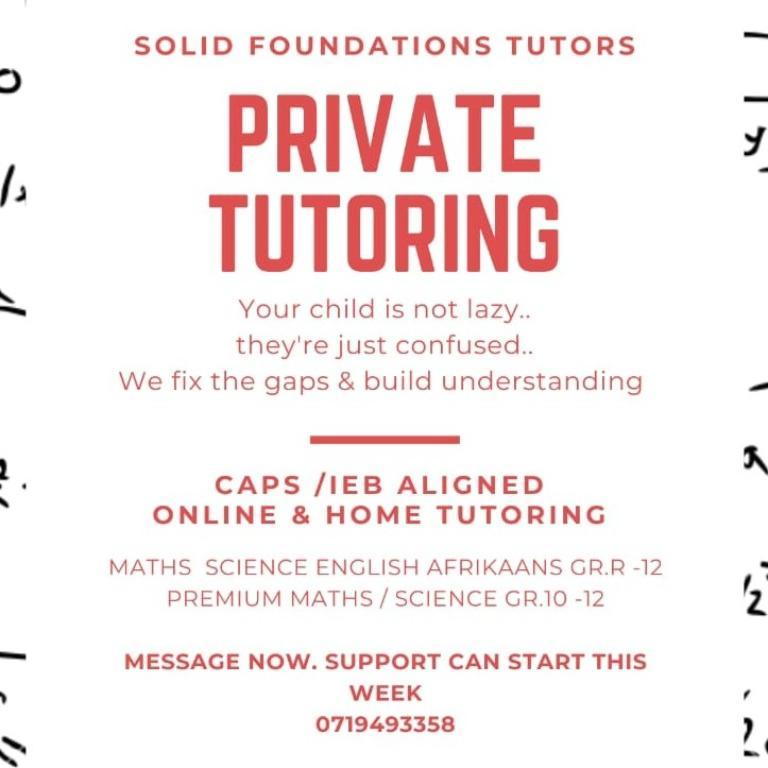 SOLID FOUNDATIONS TUTORS GR.R-12 in Randburg - Image 1