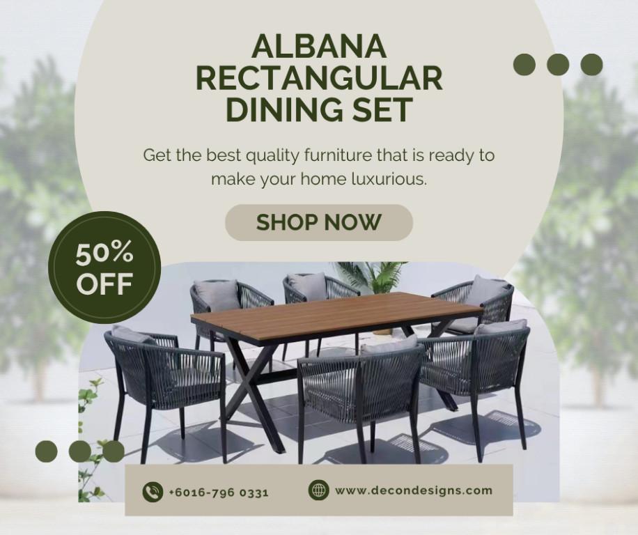 Hainan Poolside Square Dining Table Set the outdoor in Malaysia - Image 5