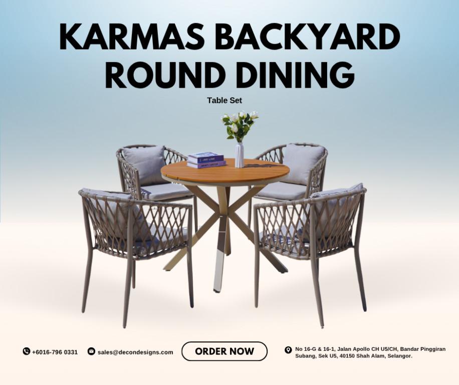 Karmas Backyard Round Dining Table Set in Malaysia - Image 6