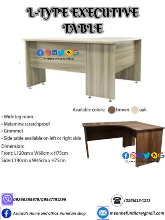 EXECUTIVE L-TYPE OFFICE TABLE in Bignay - Image 4