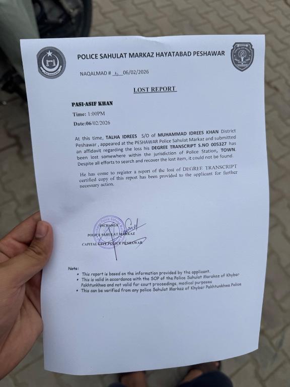 Lost degree transcript in Pakistan - Image 2