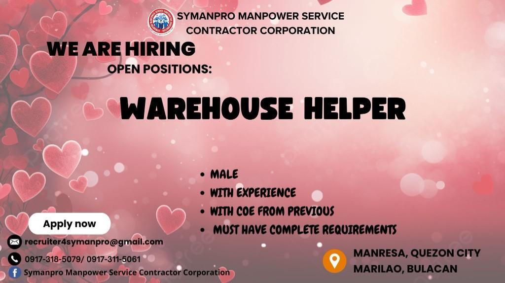 WAREHOUSE HELPER in Santa Maria - Image 1