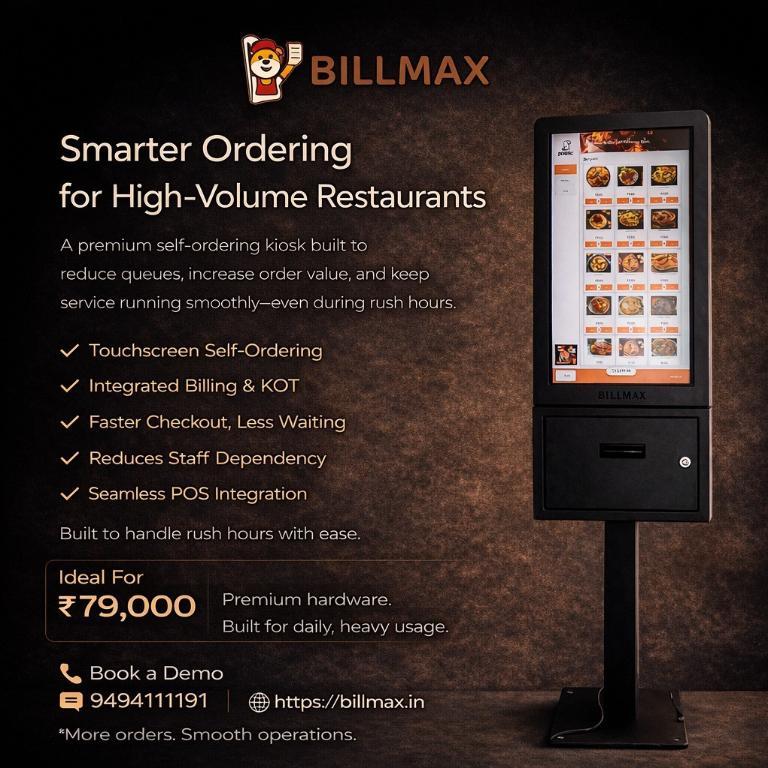 BillMax Kiosk Machine – Smart Self-Billing Solution in Chennai - Image 1