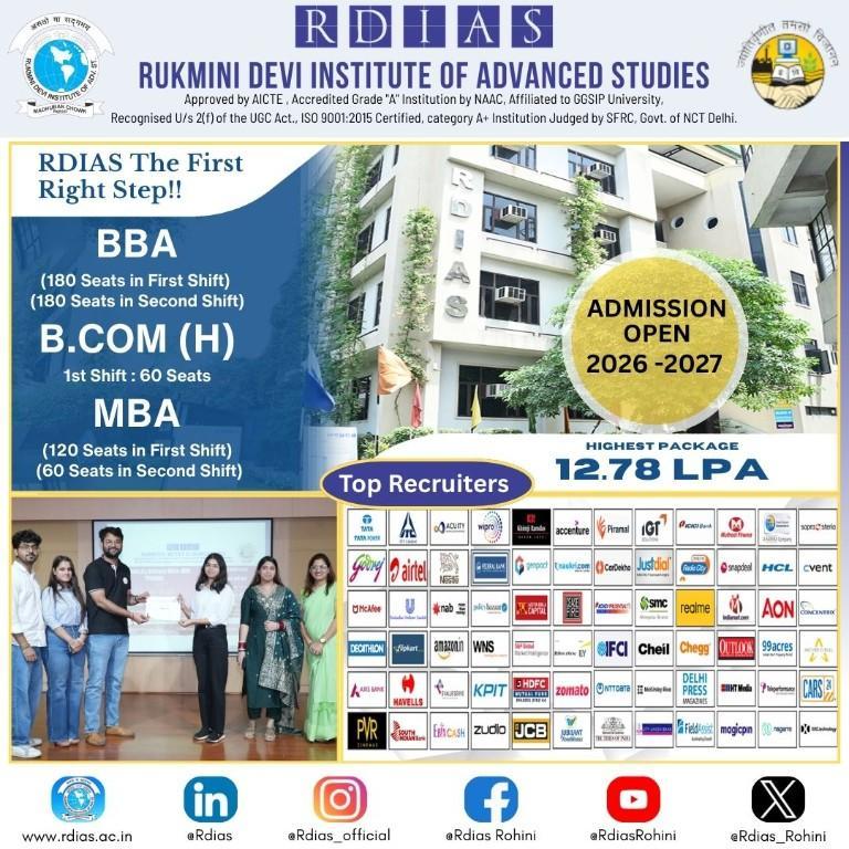 A Smart Choice Among Top MBA Colleges in Delhi NCR - RDIAS in Gautam Budh Nagar - Image 1