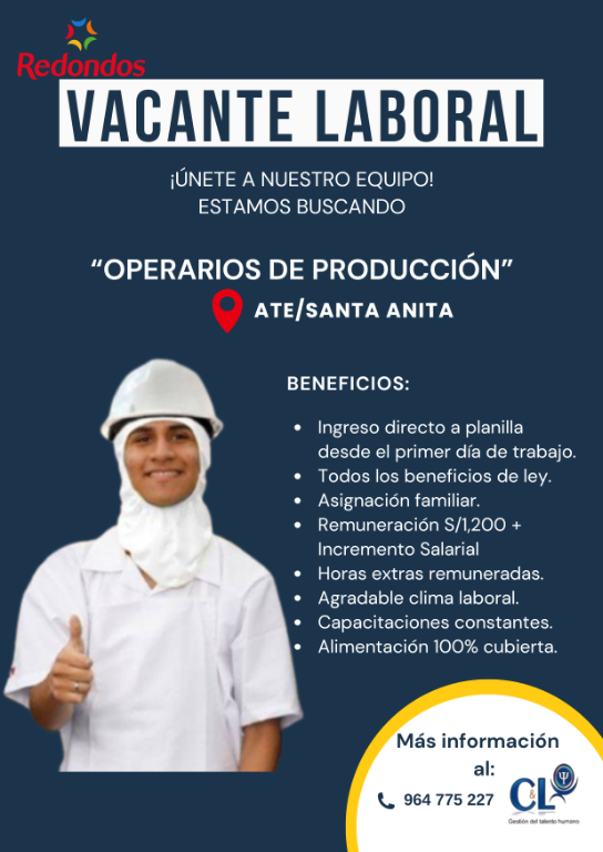 OPERARIO DE PRODUCCIÓN – ATE en Lima - Imagen 1