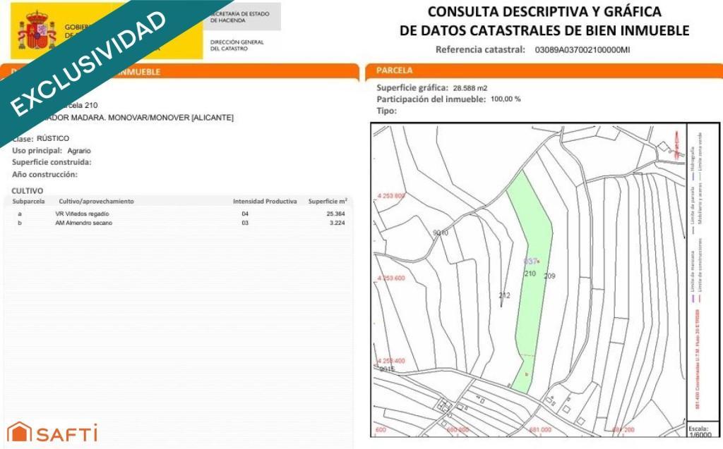 EXCLUSIVA OPORTUNIDAD – PARCELAS RÚSTICAS EN CASAS DE … en Elda - Imagen 1