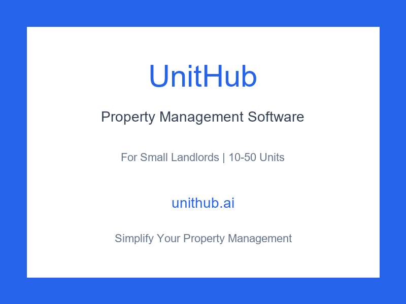 UnitHub - Modern Property Management Software for Small Landlord in North Shore - Image 1