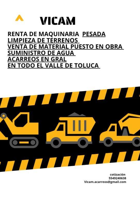 VICAM ACARREOS Y RENTA DE MAQUINARIA PESADA en Metepec - Imagen 1