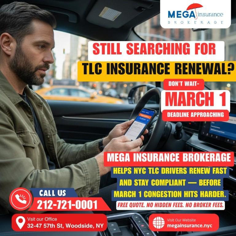 STILL SEARCHING FOR TLC INSURANCE RENEWAL in New York - Image 1