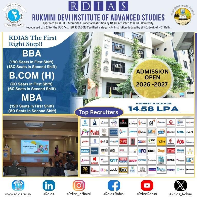 Top IPU MBA Colleges in Delhi NCR – RDIAS in Pālam - Image 1