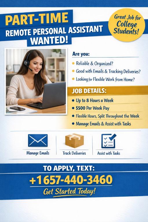 Remote Personal Assistant needed. P/T in United States - Image 1