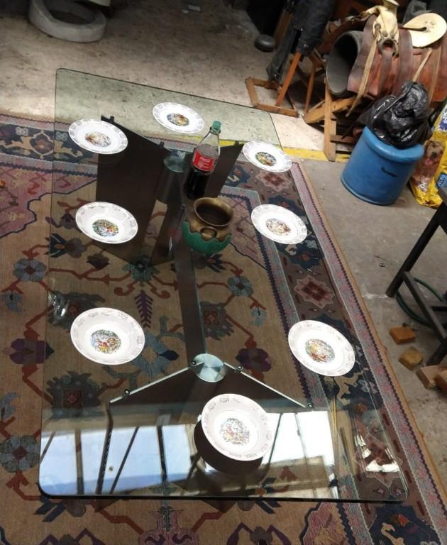 Mesa de Cristal Rectangular y base deAcero Inoxidable en Iztapalapa - Imagen 2