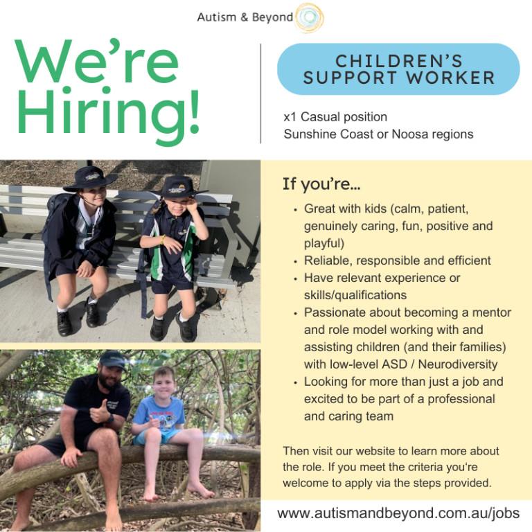 Children's Support Worker in Nambour - Image 1