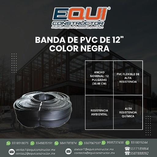 BANDA DE PVC DE 12” COLOR NEGRA EN VENTA en Nogales - Imagen 1